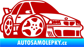 Samolepka BMW e30 karikatura pravá tmavě červená