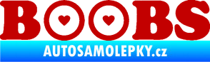 Samolepka Boobs nápis se srdíčky tmavě červená