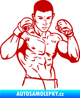Samolepka Boxer 003 pravá tmavě červená