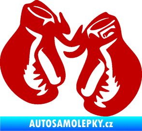 Samolepka Boxerské rukavice 001 levá tmavě červená