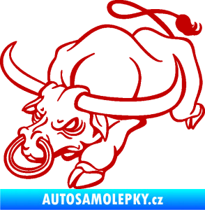 Samolepka Býk 014 levá rozzuřený tmavě červená