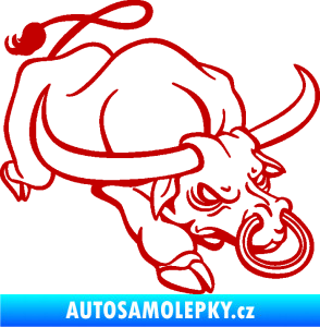 Samolepka Býk 014 pravá rozzuřený tmavě červená