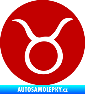 Samolepka Býk zvěrokruh 001 - horoskop tmavě červená