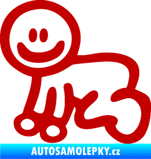 Samolepka Cartoon family mimi chlapeček tmavě červená