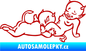Samolepka Čertíci 003 pravá tmavě červená
