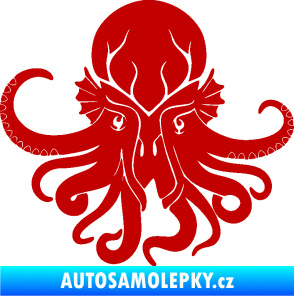 Samolepka Chobotnice 002 levá tmavě červená