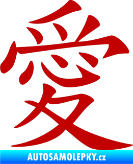 Samolepka Čínský znak Love tmavě červená