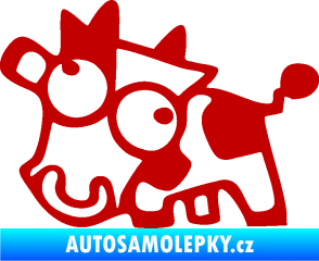 Samolepka Crazy cow levá tmavě červená
