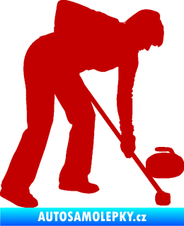 Samolepka Curling 002 pravá tmavě červená
