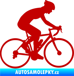 Samolepka Cyklista 005 pravá tmavě červená