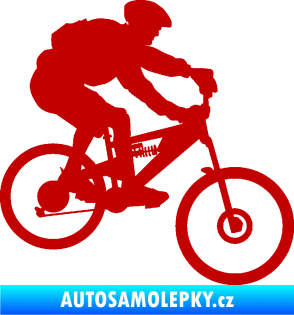 Samolepka Cyklista 009 pravá horské kolo tmavě červená