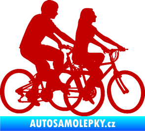 Samolepka Cyklisté 001 pravá pár tmavě červená