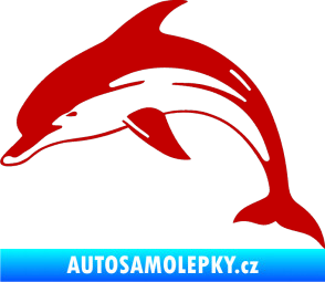 Samolepka Delfín 002 levá tmavě červená
