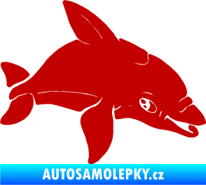Samolepka Delfín 003 pravá tmavě červená
