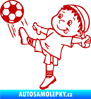 Samolepka Dítě v autě 022 levá fotbalista tmavě červená