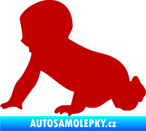 Samolepka Dítě v autě 025 levá miminko silueta tmavě červená