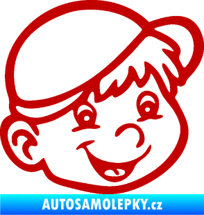 Samolepka Dítě v autě 038 pravá kluk hlavička tmavě červená
