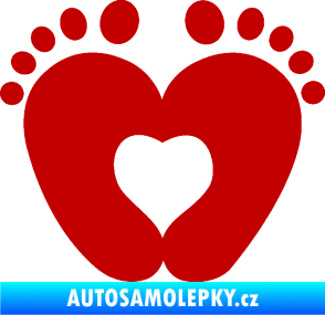 Samolepka Dítě v autě 064 nožičky tmavě červená