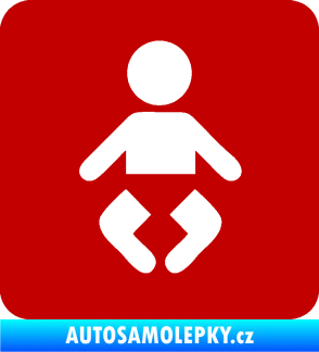 Samolepka Dítě v autě 093 symbol miminka tmavě červená