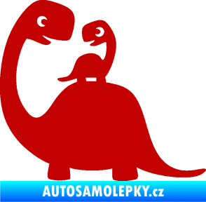 Samolepka Dítě v autě 105 levá dinosaurus tmavě červená