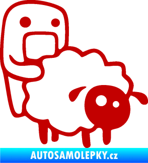 Samolepka Domo 005 pravá love sheep tmavě červená