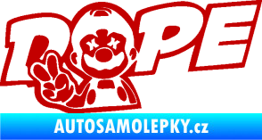 Samolepka Dope nápis s klaunem tmavě červená