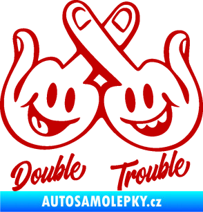 Samolepka Double trouble smajlíci f*ck tmavě červená