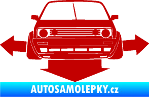 Samolepka Down and out car 002 tmavě červená