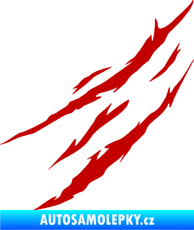 Samolepka Drápanec 002 levá tmavě červená