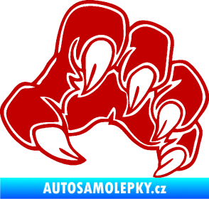 Samolepka Drápy 001 pravá tmavě červená