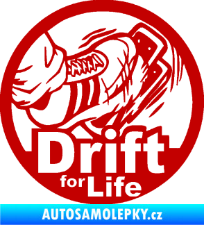 Samolepka Drift for life tmavě červená