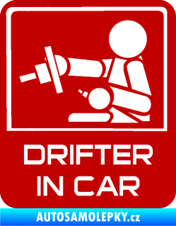 Samolepka Drifter in car 003 tmavě červená