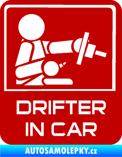 Samolepka Drifter in car 004 tmavě červená