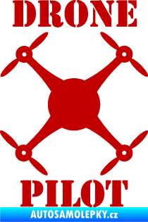 Samolepka Drone pilot  nápis  tmavě červená