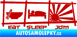 Samolepka Eat sleep JDM tmavě červená