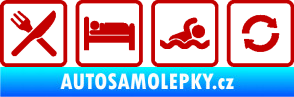 Samolepka Eat sleep swimming repeat plavání tmavě červená