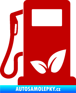 Samolepka Elektro auto 001 levá symbol eko čerpací stanice tmavě červená