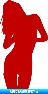 Samolepka Erotická žena 001 levá tmavě červená
