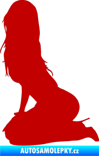 Samolepka Erotická žena 013 levá tmavě červená