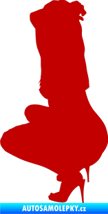 Samolepka Erotická žena 031 levá tmavě červená
