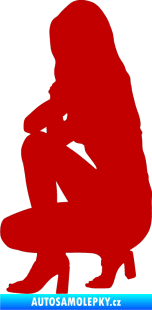 Samolepka Erotická žena 044 levá tmavě červená