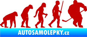 Samolepka Evoluce 003 hokej pravá tmavě červená