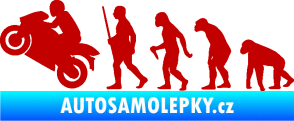 Samolepka Evoluce 004 levá motorkář tmavě červená