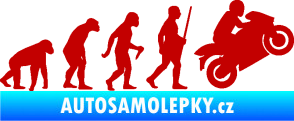Samolepka Evoluce 004 pravá motorkář tmavě červená