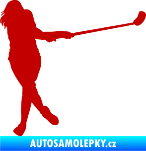 Samolepka Florbal 006 pravá  tmavě červená