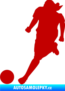 Samolepka Fotbalista 003 levá tmavě červená