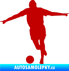 Samolepka Fotbalista 015 levá tmavě červená