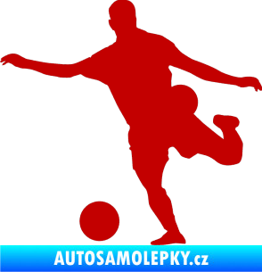 Samolepka Fotbalista 032 levá tmavě červená