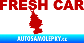 Samolepka Fresh car nápis s voňavým stromečkem tmavě červená