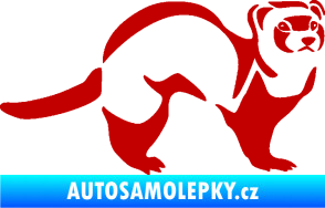 Samolepka Fretka 002 pravá tmavě červená